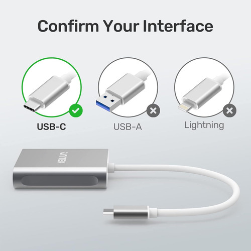 Lector De Memorias Unitek Usb Tipo C Usb C Plateado