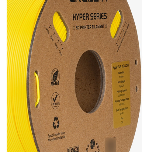 Filamento Creality Hyper Fast Pla 3D Pla, 1 kg, 1,75 mm, amarillo