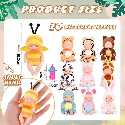 Bebé Reborn Mini 10pz Muñeca Silicona Cuerpo Completo 11cm