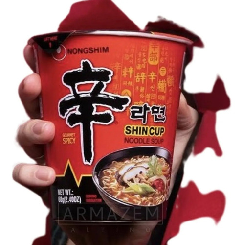 Lamen Coreano Shin Cup Noodle Carne Picante E Vegetais 68g