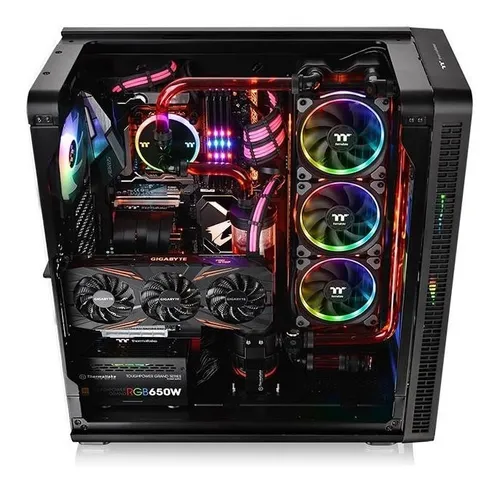 Gabinete Gamer Thermaltake View 37 Tg Argb Black Mid Tower