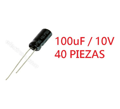 Pack De 40 Unidades Capacitor 100uf / 10v