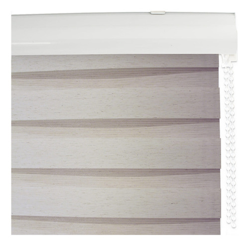 Cortina Roller Duo Lino 120x120cm Color Beige Vincenzi, Persiana Doble Para Controlar La Luz, Térmica, Mejora La Privacidad Con Estilo De Tela Moderno