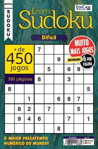 Revista Sudoku Difícil - Só Jogos 9X9 - 6 Por Página em Promoção na  Americanas