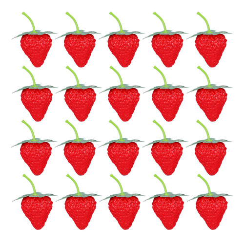 50 Unidades De Fresas Artificiales, Fresas Falsas
