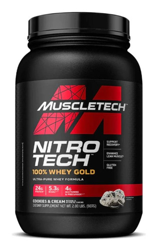 Nitrotech 100% Whey Gold Muscletech  Sabor Cookies