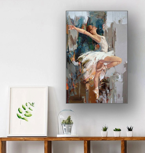 Imagen 2 de 4 de Diamond Painting Bailarina 40 X 50 Cms Diamantes Cuadrados