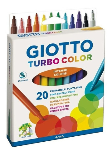 Marcadores Fibras Giotto Turbo Color X20 Lavables No Toxicos