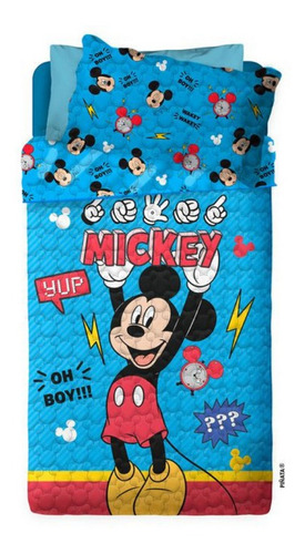 Cubrecama / Cover Con Funda 1 Plaza / 1 ½ Plazas: Mickey