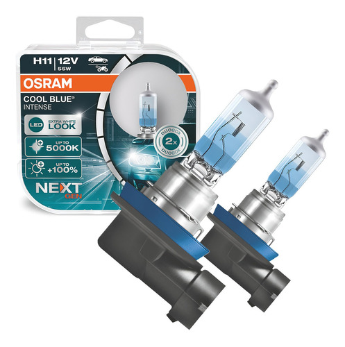 Lâmpada Osram Cool Blue H11 Next Gen 5000k Efeito Led