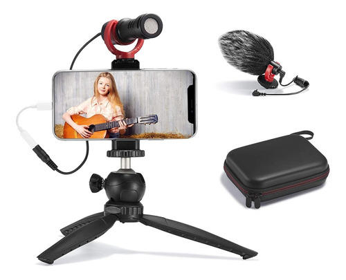 Kit De Microfono De Video Para Celular Fulaim + Soporte