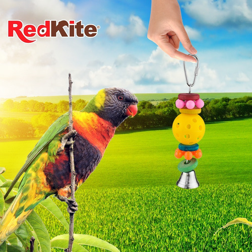 Imagen 5 de 6 de Kit 4 Juguetes Colgantes Para Aves Pájaros Pericos C/campana