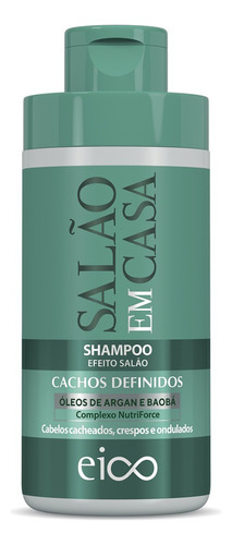 Eico Tratamento Hidratação Capilar Nutre Shampoo Fortificante Sem Sal Salão Em Casa Cachos Definidos 450ml Óleos Argan Vegano Cacheados Crespos E Ondulados