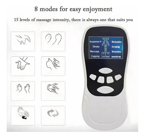 Electroestimulador Muscular Masajeador 8 Modos 15 Niveles