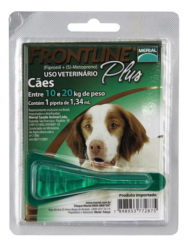 Frontline Plus 10g + 9g Para Carrapatos E Pulgas Em Cães