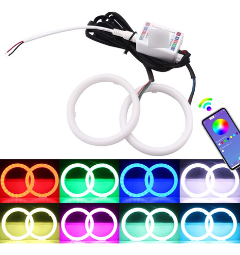 1 Juego Anillo Led Halo Ojo Angel Rgb 2.362 In Para Lampara