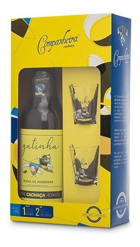 Kit Cachaça Companheira Gatinha 600ml Blend De Madeiras