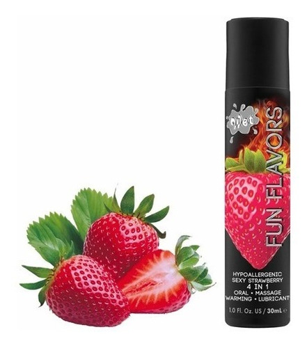 Lubricante Wet Fun Flavors Cálido, Frutal Comestible 1oz