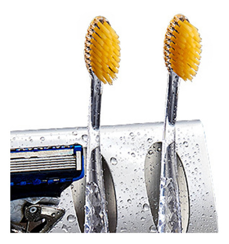 Soporte Para Cepillos De Dientes Con 3 Ranuras De Acero Inox