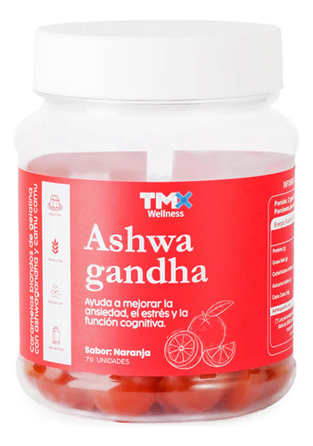 Ashwaganda 70 Gomitas Tmx Wellness - Fisica Sabor Naranja