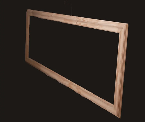 Cuadro 80x80 De Madera Reforzado Con Vidrio. Pino Natural Italiana