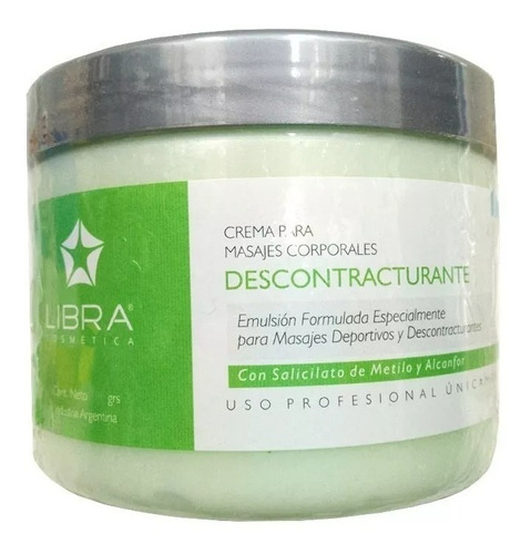  Crema Masajes Descontracturantes X 250grs Libra Cosmetica