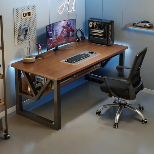 Escrivaninha gamer Ralean Mesa Gamer Com prateleira 140 aço de 170cm x 75cm x 60cm preto