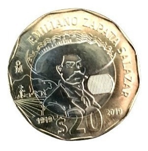 Moneda De 20 Pesos Conmemorativa De Emiliano Zapata