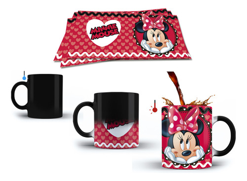 Taza Magica Personalizada Minnie Mouse Con Nombre Modelo 7