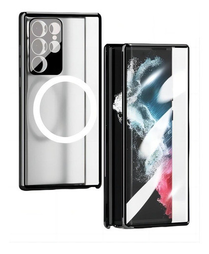 Funda De Cristal Metálico De Doble Cara Para Samsung S23