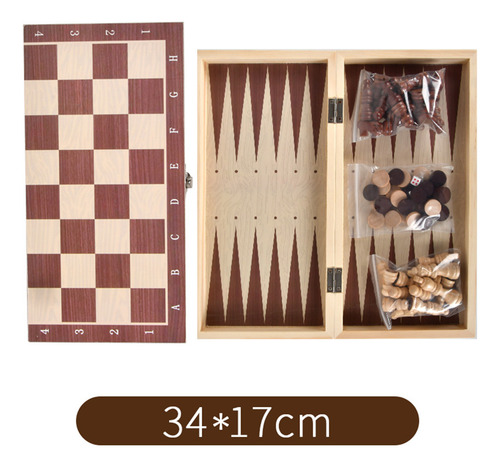 Juego De Damas De Ajedrez Y Ajedrez De Madera Para Entertain