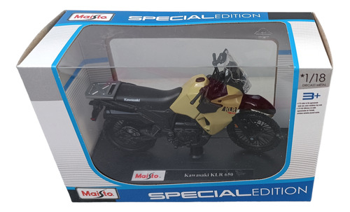 Moto Kawasaki Klr 650, Escala 1:18, Maisto , De 13cms Largo