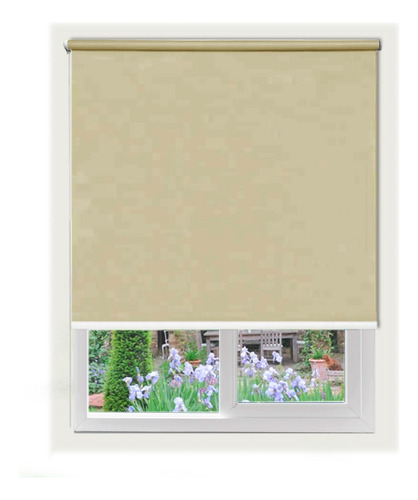 Cortina Roller Manual Blackout Palmer 110x110 Cm Liso Beige