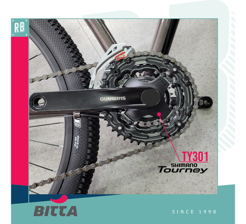 Bicicleta Bitta Vulcano Rodado 29 Aluminio 6061 Hidroformado Cableado Interno Shimano 21 Velocidades Suspensión Con Bloqueo Frenos A Disco Talle S Color Titanio Terra Mtb Con Cubiertas Maxxis