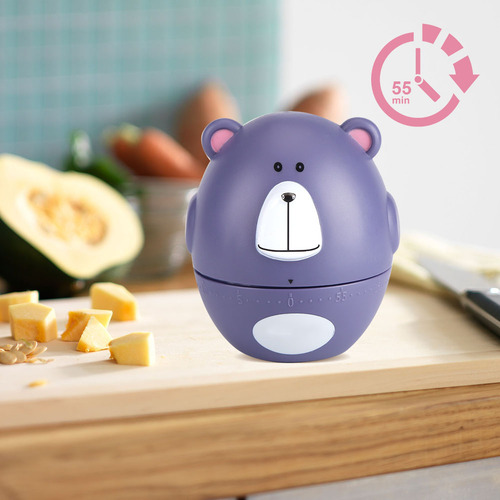 Reloj De Cocina Violet Bears, Bonito Diseño Mecánico De Dibu