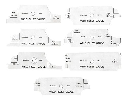 Necygoo Weld Gauge Set De Acero Inoxidable 0-60mm Cam Tipo D