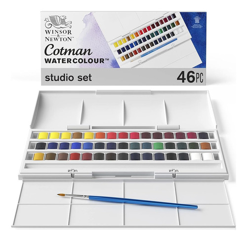 Winsor Y Newton Cotman Water Color Half Pan Studio Set 45 Me