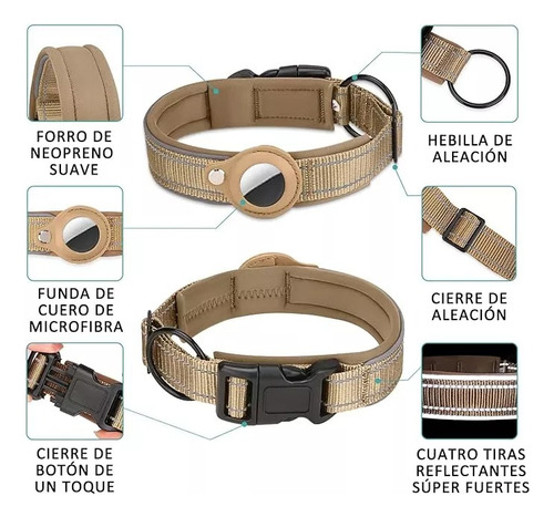 Collar Soporte Apple Airtag Para Perros Compatible Ajustable