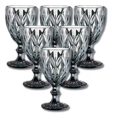 Conjunto 6 Taças 320ml Diamond Luxo E Charme Para Sua Mesa
