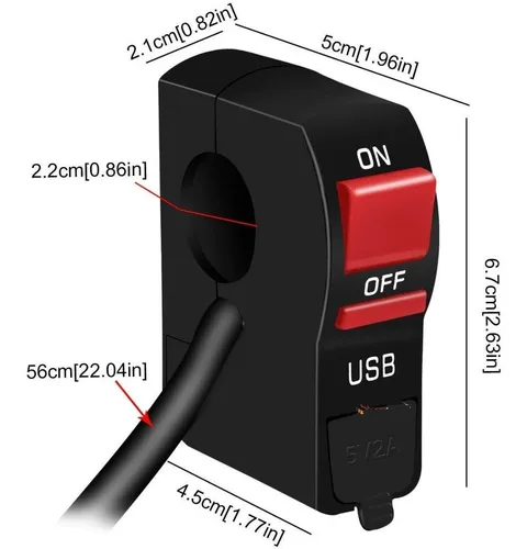 Interruptor Moto Exploradoras, Usb, Hero Xpulse