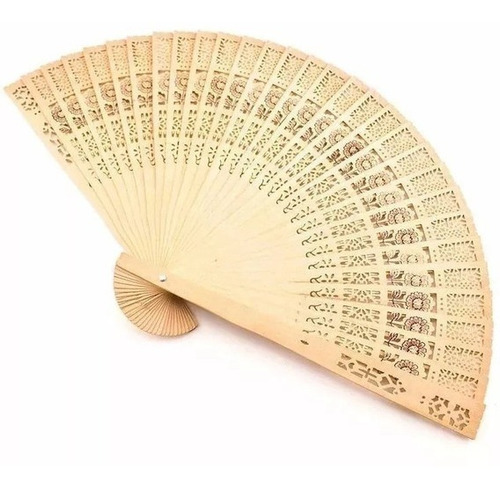 Imagen 1 de 9 de Abanico Madera Sándalo Estilo Español Casamiento Souvenir