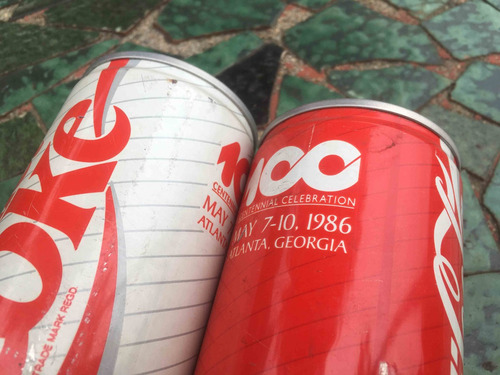 Lote 2 Latas Coca-cola Celebración Centenario Georgia 1986 (Usado)