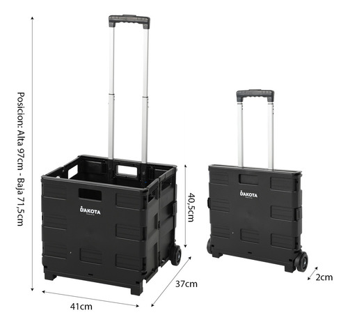 Carrito De Compras Dakota Plegable Multiuso Con Ruedas Resistentes