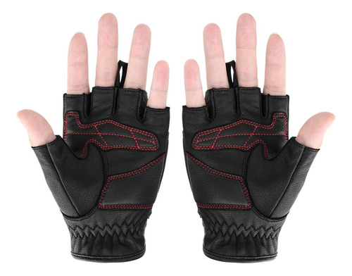 Guantes De Cuero Dedos Cortos Para Verano Motowolf 0334