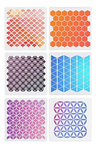 12 Inch Sacred Geometry Stencils, Honeycomb Pattern Lar...