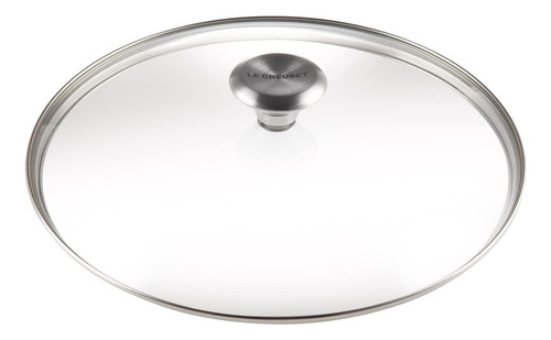Tapa De Cristal 30 Cm Con Perilla De Acero Inoxidable