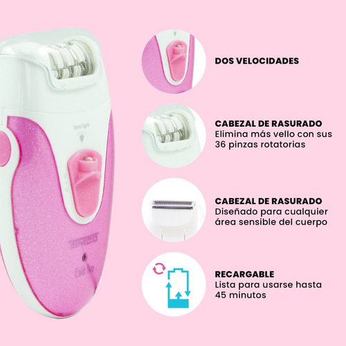 Depiladora Y Rasuradora 2 En 1 Recargable Timco Blanco