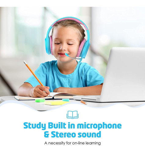 Producto Generico - Wixgear Auriculares Para Niños, Limita. Color Rosa/Rebel Fun