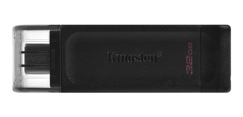 Imagen 1 de 3 de Memoria USB Kingston DataTraveler 70 DT70 32GB 3.2 Gen 1 negro