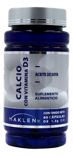Maklen, Calcio Con Vitammina D3, Aceite De Soya, 60 Cápsulas